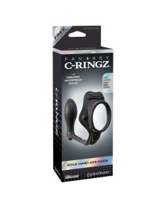 Plug Anal C/ Anel Fantasy C-Ringz Rock Hard Ass-Gasm Preto Caixa