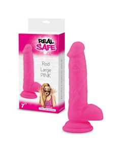 Dildo em Silicone Real Safe Rod Large Rosa Conjunto