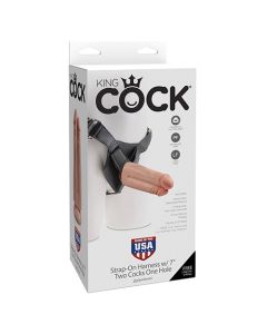 Strap On Two Cocks One Hole King Cock Strap-On Harness With 7