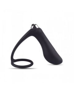 Plug Anal Vibratório C/ Anel P-Ring Dark Side Preto 2