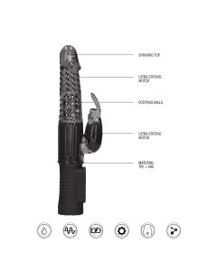 Vibrador Rotating Rabbit Preto Shots Toys