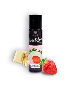 Gel Lubrificante à Base de Água Morango e Chocolate Branco Sweet Love Secret Play (60 ml)