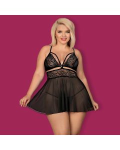 Babydoll 838-BAB Tamanho Queen Obsessive Preto Frente