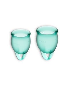 Conjunto de 2 Copos Menstruais Satisfyer Feel Confident Verde Escuro