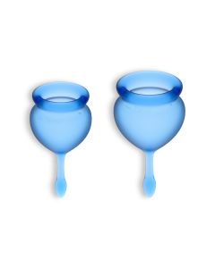 Conjunto de 2 Copos Menstruais Satisfyer Feel Good Azul Escuro