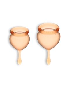 Conjunto de 2 Copos Menstruais Satisfyer Feel Good Laranja