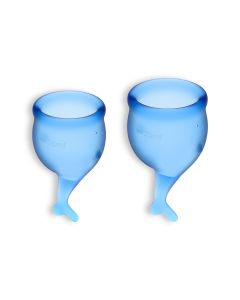 Conjunto de 2 Copos Menstruais Satisfyer Feel Secure Azul Securo