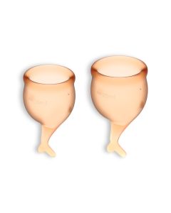 Conjunto de 2 Copos Menstruais Satisfyer Feel Secure Laranja