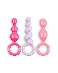 Conjunto de 3 Plugs Anais Booty Call Satisfyer Coloridos