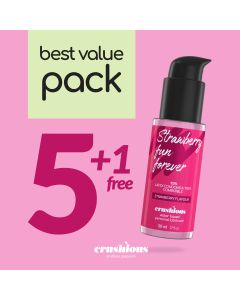Pack de Lubrificantes à Base de Água Beijável Morango (5 X 50 ml) + 1 Grátis