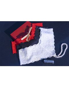 Tanga de Pérolas CR-4395 Preta C/ Bala Vibratória Conjunto