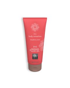 Gel Massagem e Lubrificante 2 em 1 Morango Shiatsu (200 ml)