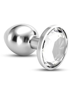 Plug Anal Joia Bijou Transparente Grande Crushious C/ Bolsa Aveludada Grátis 1