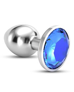 Plug Anal Joia Bijou Azul Médio Crushious C/ Bolsa Aveludada Grátis