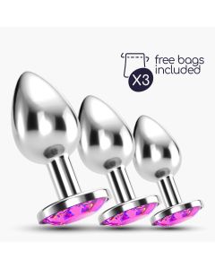 Anal Train Trio Bijou Rosa Crushious C/ Bolsas Individuais Grátis
