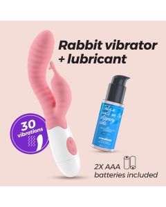 Vibrador C/ Estimulador Clitóris Gummie Rosa C/ Lubrificante à Base de Água Crushious Promo