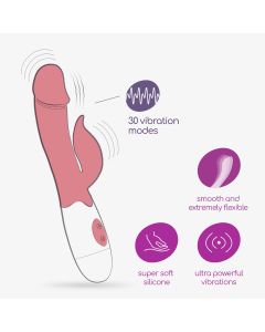 Vibrador C/ Estimulador Clitóris Mochi Rosa C/ Lubrificante à Base de Água Crushious 4