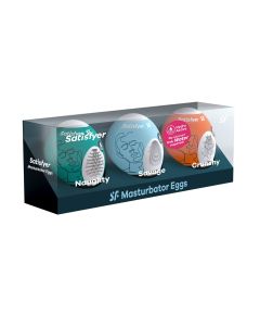Pack de 3 Masturbador Masturbator Egg Naughty, Savage e Crunchy Satisfyer