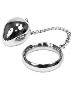 Anel + Plug Anal Metal Hard 50mm e Chain Bead