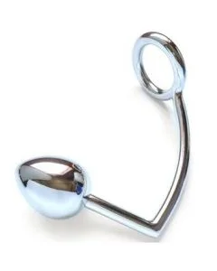 Anel C/ Plug Anal Metal Hard Cock Ring With Anal Bead 50mm
