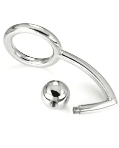 Anel C/ Plug Anal Metal Hard Cock Ring Intruder with AnalBead 30mm