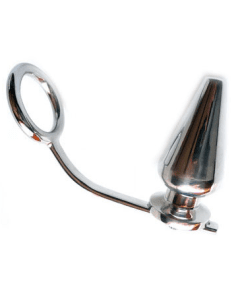 Anel C/ Plug Anal Metal Hard Cock Ring With Plug Anal 50 X 50 mm