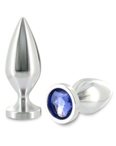 Plug Anal Metal Hard Plug Diamond Azul Cristal Médio