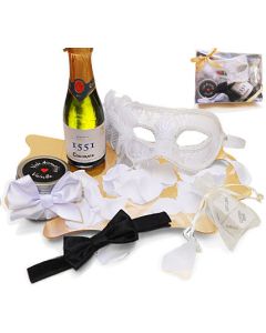 Kit Erótico Branco Máscara Veneziana