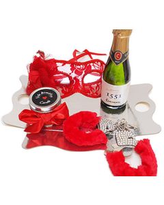 Kit Erótico Vermelho Máscara Veneziana