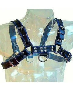 Arnês Corporal Leather Body Chest Bulldog Azul