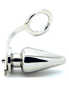 Anel C/ Plug Anal Metal Hard Ring Balls & Plug