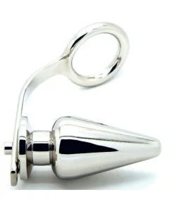 Anel C/ Plug Anal Metal Hard Ring Balls & Plug