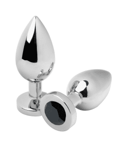 Plug Anal Metal Hard Plug Diamond Preto Cristal Pequeno