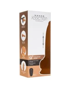 Vibrador Realístico C/ Função Vai-Vem Telecomandado Naked Addiction Thrusting Dong Addiction Caramel 9