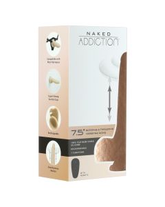 Vibrador Realístico C/ Função Vai-Vem Telecomandado Naked Addiction Thrusting Dong Vanilla 6,5" Caixa