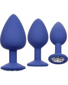 Conjunto Plugs Anais Calexotics Cheeky Gems Azul