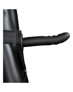 Strap On Ouch! Hollow Strap-On Textured Curved Metallic Cinzento Preto