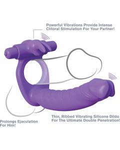 Dildo Dupla Penetração Fantasy C-Ringz Silicone Double Penetrator Rabbit 3