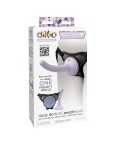 Strap On Arnês Body Dock Pegging Kit Dillio Purpúra Caixa