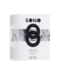 Conjunto de Aneís Sono Nº24 Cockring Set PretoEmbalagem