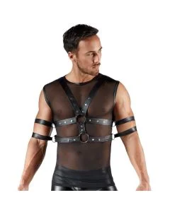 Conjunto Camisa C/ Arnês Corporal Svenjoyment Bondage Preta Frente