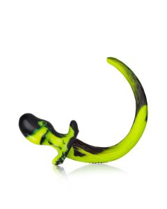Plug Anal C/ Cauda Oxballs Puppy Tail Beagle Preto & Amarelo Ácido