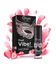 Vibrador Liquido Estimulante Unisexo Orgie Dual Vibe! Liquid Vibrator Gin Tónico de Morango (15 ml)