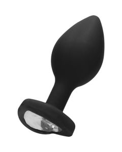Plug Anal Regular Ribbed Diamond Heart Plug Roxo