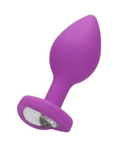 Plug Anal Regular Ribbed Diamond Heart Plug Roxo