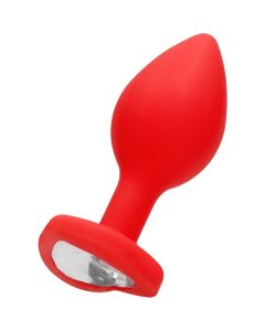 Plug Anal Regular Ribbed Diamond Heart Plug Roxo