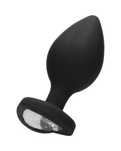 Plug Anal Regular Ribbed Diamond Heart Plug Roxo