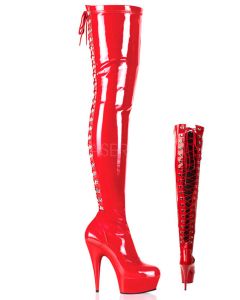 Botas Pleaser Delight 3063 Vermelhas