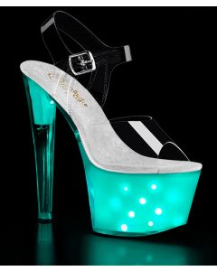 Sandália Pleaser Echolite 708 Branca & Transparente