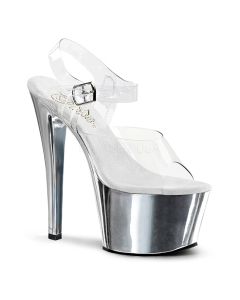 Sandália Pleaser Sky 308 Prateada